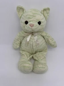 Gelb mit grünen Streifen Katze Plüschtier Stofftier von Kellytoy moderate Gebrauchsspuren - Bild 1 von 16