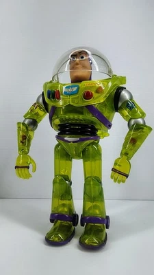 Toy Story 2 Buzz Lightyear Interstellar Crystallic Green  9” "ANDY" Tested Works - Image 1 of 4