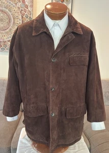 Faconnable Herren Wildlederjacke Mantel mit Knöpfen braun Gr. XL 44 46 R - Bild 1 von 8