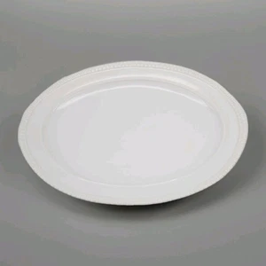 Sur La Table ovale Platte 16" weiß Keramik Portugal Perlenrand Vintage Servewa - Bild 1 von 8