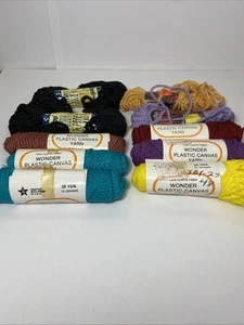 Mixed LOT Of wonder And Darice Brand Plastic Canvas Yarn Full And Partials - Picture 1 of 8