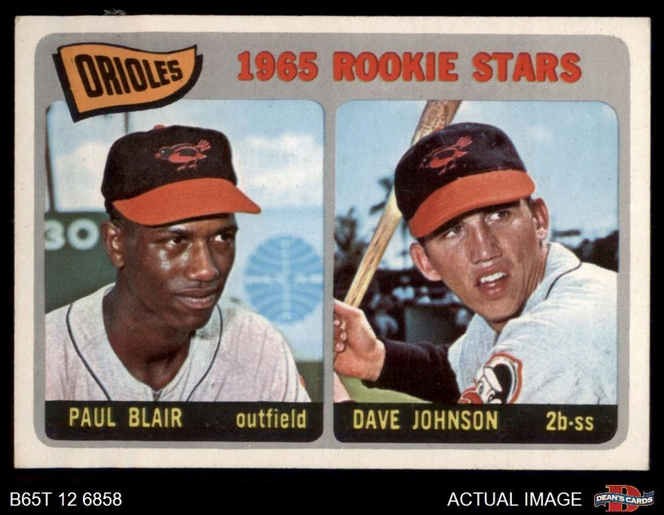 1965 Topps #473 Paul Blair / Davey Johnson Orioles RCs RC 3.5 - VG+ - Image 1 of 1
