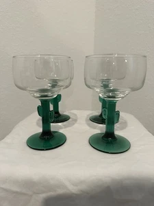 Vintage Libbey 3619JS 12 Oz. Cactus Margarita Glass Set of 4 - Picture 1 of 8
