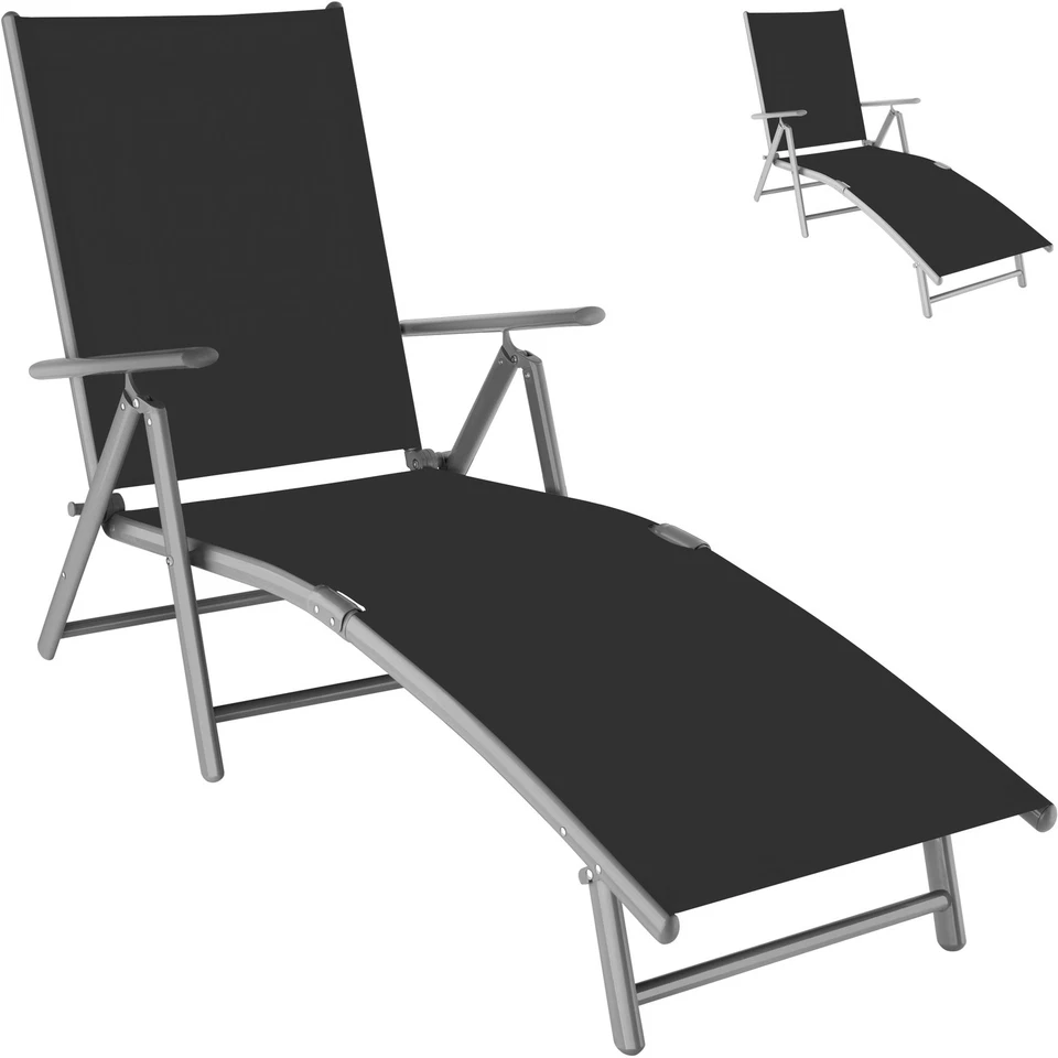 Sonnenliege klappbar Aluminium Gartenliege Liegestuhl Relaxliege Klappliege Neu - Bild 1 von 1