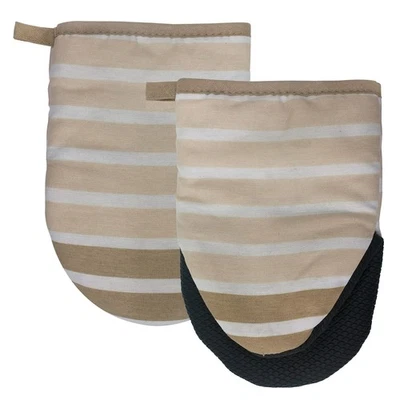 Popular Home Rayas Delgadas Juego de 2 Piezas de Neopreno Mini Guante para Horno Foto 1 de 4