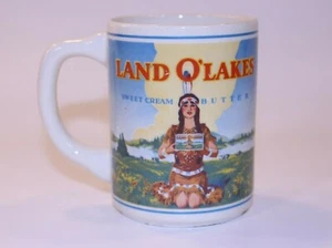 Rara Tazza Caffè Pubblicitaria Vintage Land O Lakes Dolce Crema Burro Logo Ritirato - Foto 1 di 12