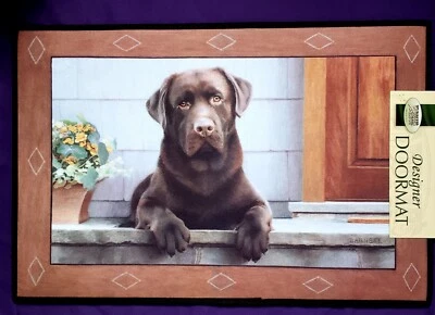 Felpudo Fiddler's Elbow Chocolate Labrador Diseñador Perro 18" x 27"-Interior o Exterior Foto 1 de 3