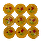 Dibbern Glass Plates Yellow Floral 8.25" Diameter Lot of 9 Made In Germany