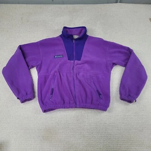 VTG Columbia Jacket Youth Girls XL 18/20 Purple Fleece Full Zip Up Outdoors - Picture 1 of 13