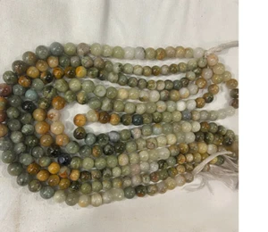 16 Inches Natural Cat's Eye Quartz (Chrysoberyl),8-9 MM Spherical Polished Beads - Imagen 1 de 5
