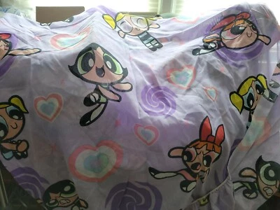 Juego de sábanas de 3 piezas con cama doble Powerpuff Girls púrpura Cartoon Network vintage 2000 Foto 1 de 4
