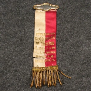 1920 McKees Rocks PA Towarzystwo Glos Polek Double Sided Lodge Meeting Ribbon - Picture 1 of 8