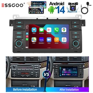 7" Android 14 Car Stereo Radio Carplay For BMW 3-series E46 1998-2006 GPS Wifi - Picture 1 of 14