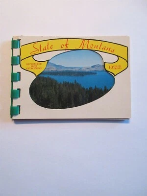 Folleto de recuerdo vintage de fotos ectacromáticas del estado de Montana de 10 colores Foto 1 de 4