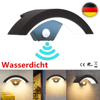 LED Wandlampe mit Bewegungsmelder 18W IP65 Sensor Deko Außenleuchte Wandleuchte - Bild 1 von 4