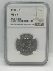 1981-P $1 Susan B Anthony Dollar NGC MS67 ~ GEM SBA ~ Rare #850 - Picture 1 of 4