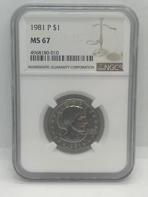1981-P $1 Susan B Anthony Dollar NGC MS67 ~ GEM SBA ~ Rare #850 - Image 1 of 4