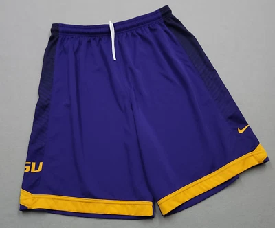 Nike LSU Tigers Shorts Mens XXL 2XL Team Issued +2 Length Purple Basketball Gym - Image 1 of 4