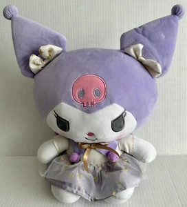 Purple Kuromi Plush 12 inch Sanrio Aoger No Tush Tag Glitter Stars Dress - Picture 1 of 12
