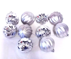 10X Christmas Tree Bauble Ball Hanging Ornaments Holiday Decoration Silver B1 - Picture 1 of 2