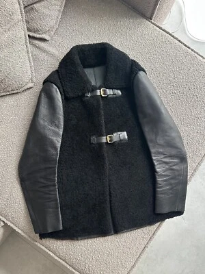 Women's LOUIS VUITTON Sheepskin Leather Jacket Coat Black 38 ~S made in ITALY - Image 1 of 4