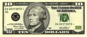 2003 $10.00 ,DA-STAR NOTE, US FEDERAL RESERVE NOTE - Picture 1 of 2