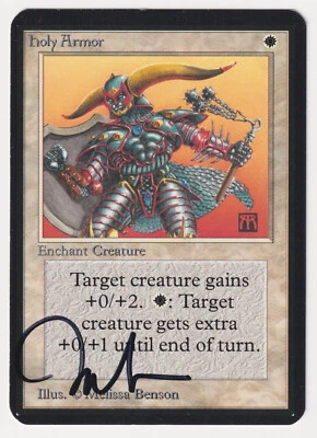 Signed Holy Armor LP Alpha (Limited Edition) Artist Melissa A. Benson 1993 MTG! - Image 1 of 2