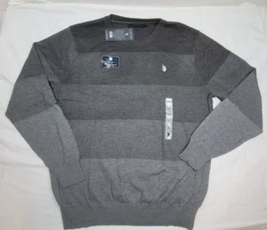 NWT U.S. Polo Assn. Men's Ombre Gray Block Color Size Large Crew Neck - Picture 1 of 6