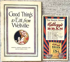 2 EARLY CEREAL RECIPE BOOKLETS 1915 KELLOG'S, 1917 POST GRAPE-NUTS PB VG - Picture 1 of 3