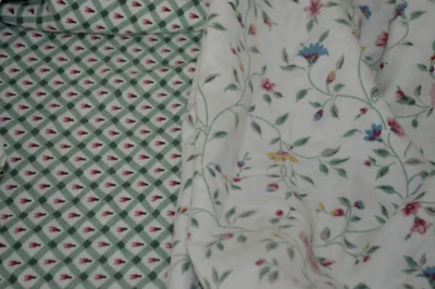 FUNDA NÓRDICA COMING HOME LANDS END FRANELA ALGODÓN COMPLETA FLORES 2 LADOS ROSA VERDE Foto 1 de 4