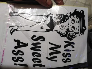 Betty Boop Kiss My Sweet Ass Decal - Picture 1 of 1