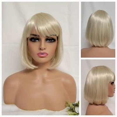 Peruca bob reta média loira diária cosplay moda premium sintética BOBBI BOSS - Imagem 1 de 4