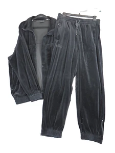 Vintage Men’s 2XL South Pole Black Velour Track Suit Hip Hop Retro Streetwear - Picture 1 of 17
