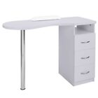 Manicure Table Nail Desk with 3 Drawers & Arm Rest Cushion for Nail Tech, Bea...