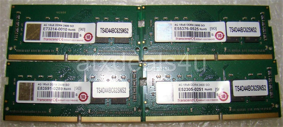 Transcend TS4D44BC62SNS2 16G (4G x 4) 4G DDR4 2400 SO DIMM RAM Memory Module - Image 1 of 1