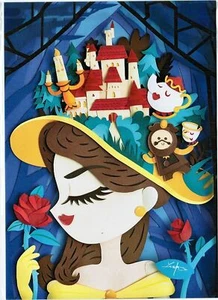 NEW Disney Parks WonderGround My Pretty Pretty Hat Belle 5x7 Postcard Fenway Fan - Picture 1 of 3