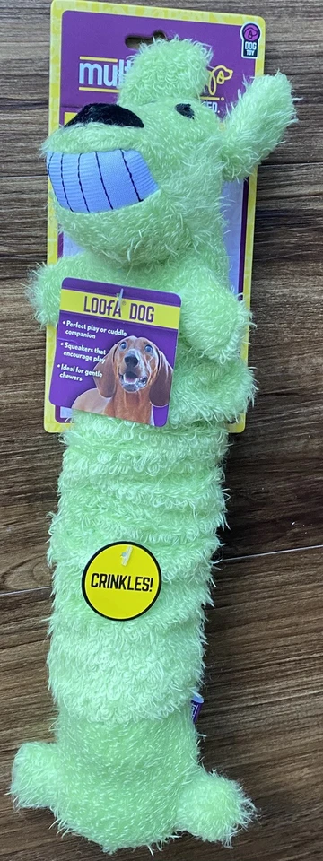 Multipet Loofa Bungee Scrunchy Green Dog Toy, 12" - Image 1 of 1