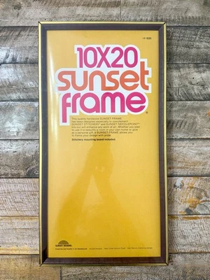 10X20 Sunset Designs Frame #F-1020 Needlepoint W Mounting Board Vintage 1979 - Image 1 of 4
