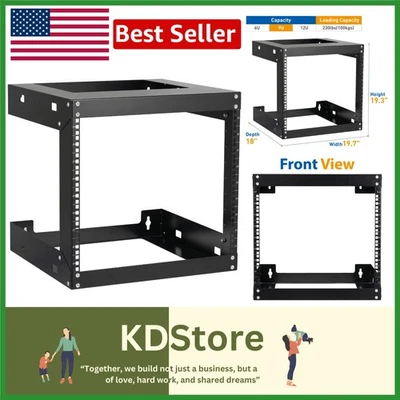 9U Open Frame Wall Mount Server Rack – Heavy Duty, Easy Access, 19 Inch Compa... - Image 1 of 4