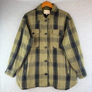 Camisa chaqueta de franela con botones a cuadros manga larga Lucky Brand para hombre peso pesado M - Imagen 1 de 6