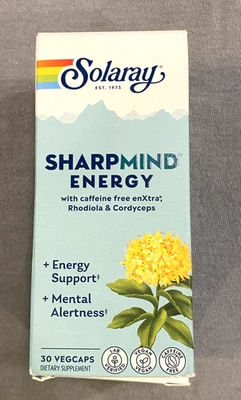 Solaray SharpMind Energy support Mental Alertness 30 растительных капсул BB 11/2025 - Изображение 1 из 3