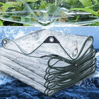DEPMOG Wasserdichte Transparente Plane mit Ösen Schutzplane LKW Folie Klare Garten PVC