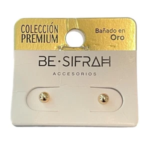 Kugel Ohrstecker gelbvergoldet - Komfortscheibenrücken - Made in Peru - Bild 1 von 5