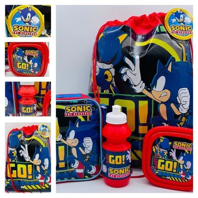Sonic the Hedgehog Geschenkset Rucksack, Brotzeittasche Brotdose & Trinkflasche Geschenk - Bild 1 von 4