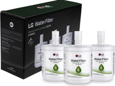LG LT500P LT500P3 Refrigerator Water Filter 3 Count (Pack of 1) White - Image 1 of 3