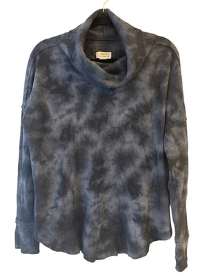 Anthropologie Maeve Cowl neck waffle knit shirt sz M tie-dye minimalist casual - Image 1 of 4