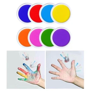 Ink Pads Craft Ink Pad Set of 8 Jumbo Kids Art Set Multi-colored Finger Paints - Picture 1 of 7