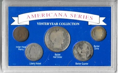 1882-1912 Americana Series Yesteryear Collection Set of 5 Coins  3 Silver 90% - Image 1 of 2