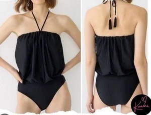 NWT J.Crew Swimsuit Draped Blouson One-Piece Black Size  US 10/ AU 14 - Picture 1 of 12