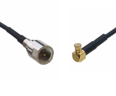 FME Male to MCX Male Right Angle RF Coaxial Cable For Antenna Radio wifi 0.5~15' - Image 1 of 3